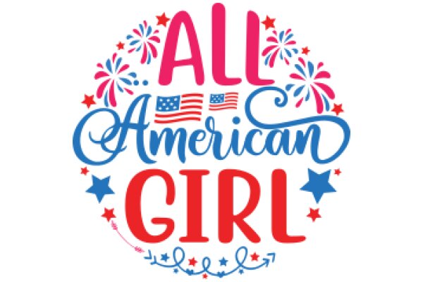 Celebrating American Girl: A Festive Design with Stars, Stripes, and All-American Flair