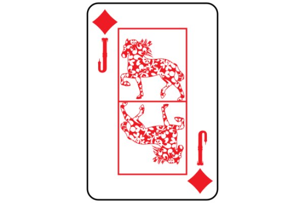 A Playful Pair: A Red Joker Card with a Horse Design