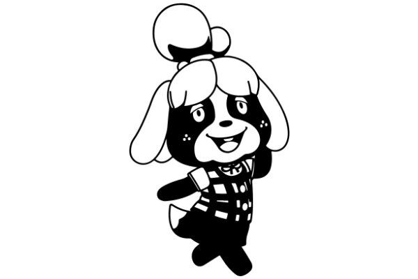 A Playful Puppy Character in a Stylish Outfit