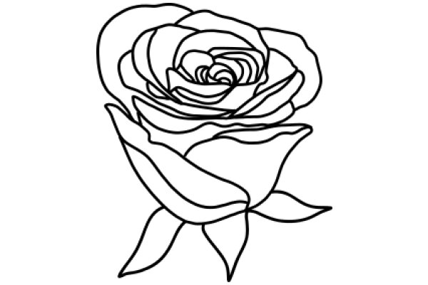 Line Drawing of a Rose