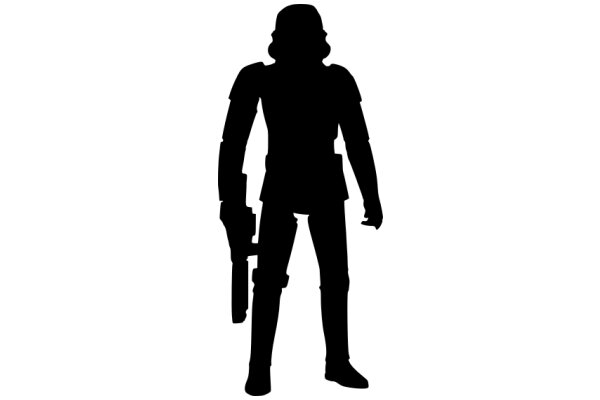 Silhouette of a Robot with a Gun