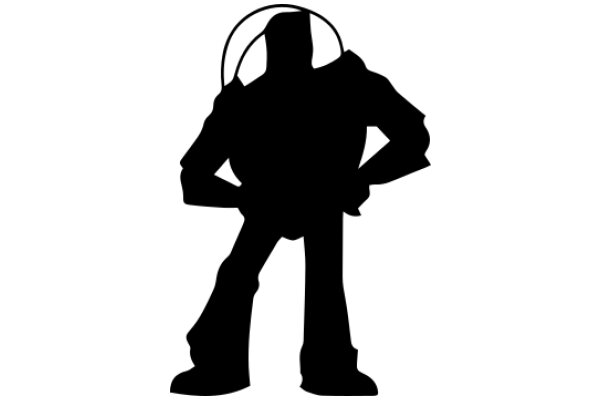 Silhouette of a Robot with a Headset