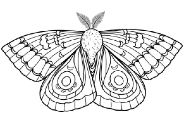 Stylized Butterfly Line Art