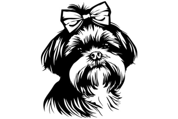 Stylish Poodle with a Bow: A Illustration