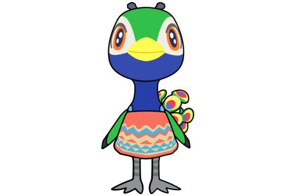 Vibrant and Friendly: A Colorful Cartoon Bird