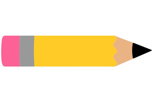 A Vibrant Pencil with a Pink Eraser and Yellow Body