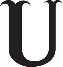 Simplistic Black Letter 'U' on a White Background