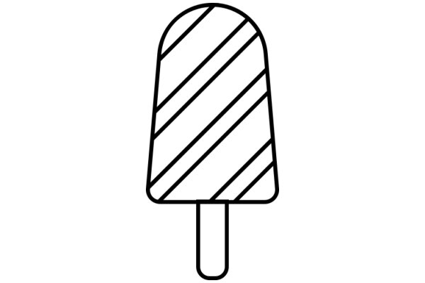 Simplistic Icon of a Cone-Shaped Candy with Stripes