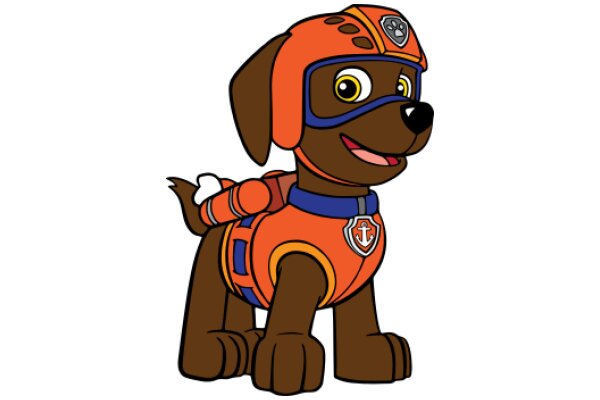 Adorable Animated Dog in a Firefighter Uniform