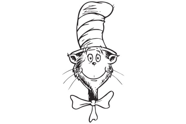 Whimsical Cartoon of a Cat in a Top Hat