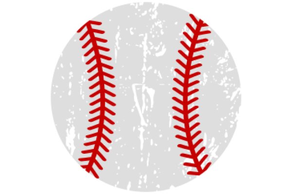 A Red Baseball Stitch on a Gray Background