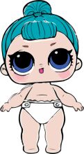 An Adorable Cartoon Character with Blue Hair and a White Diaper