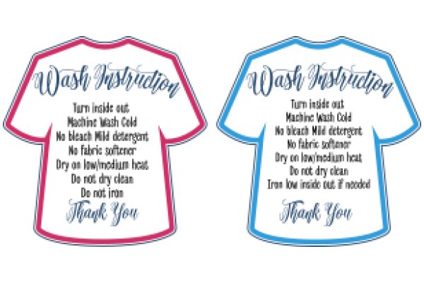 A Pair of Thank You Shirts: 'Wash Instruction' and 'Thank You' Messages