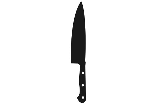 A Solid Black Knife on a White Background