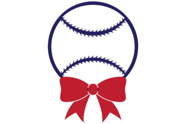 A Graphic Design of a Baseball and a Bow