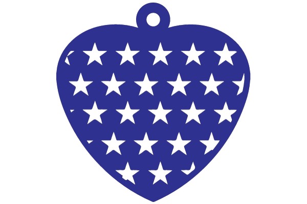 A Blue Star-Studded Heart Shape