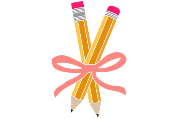 A Playful Pair of Pencils with a Pink Ribbon