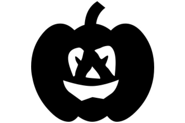 Halloween-themed Silhouette of a Pumpkin with a Smile