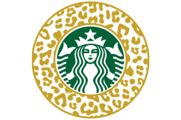 Starbucks Logo with Leopard Print Background