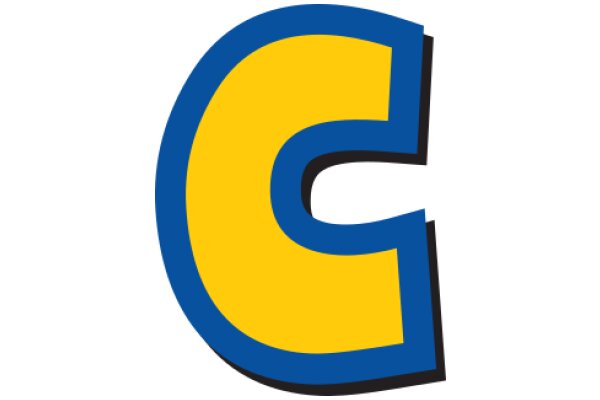 Stylized Letter C in Blue and Yellow