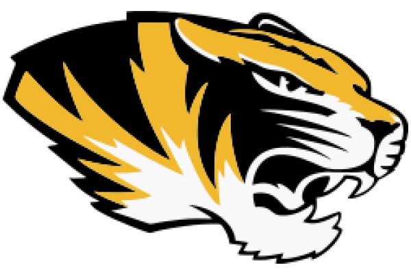 Stylized Tiger Logo with Yellow and Black Design