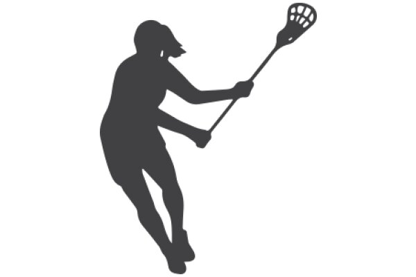 Silhouette of a Lacrosse Player in Action