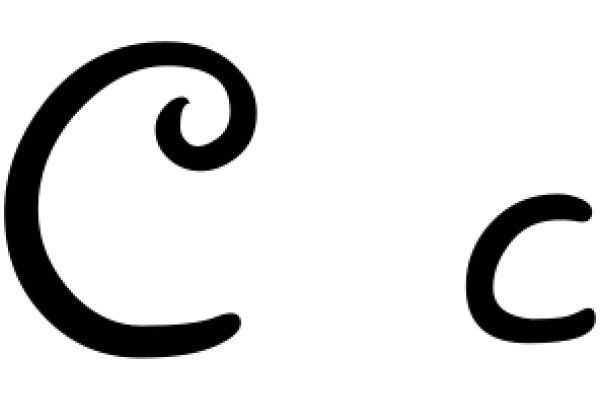 A Simple, White Background with a Curved Letter 'C' in Black