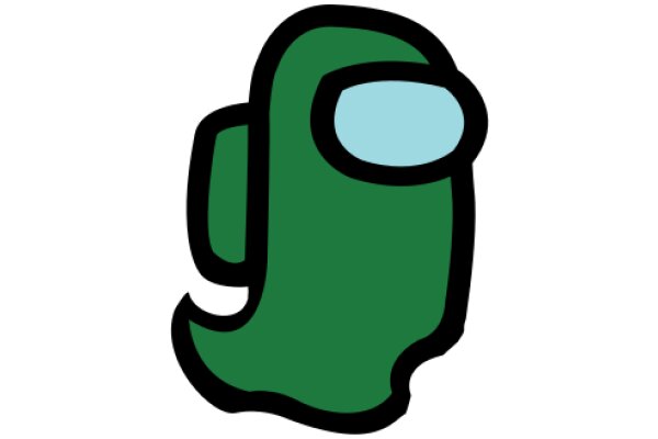 Stylized Green Character with Blue Eyes and Ear