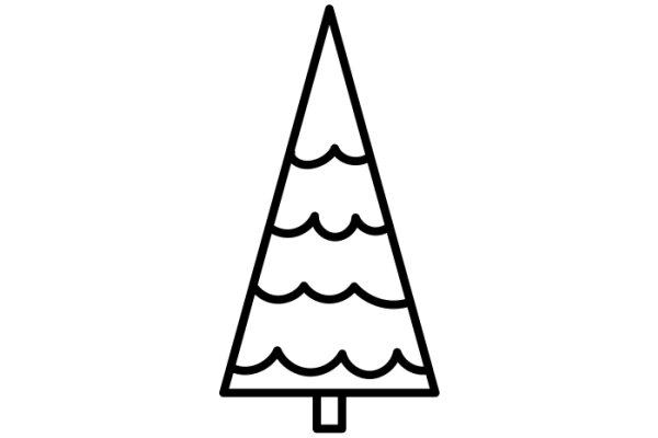 Simplistic Line Drawing of a Christmas Tree