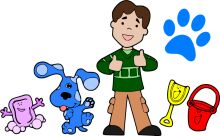 A Friendly Cartoon Scene with a Boy, His Dog, and a Cat