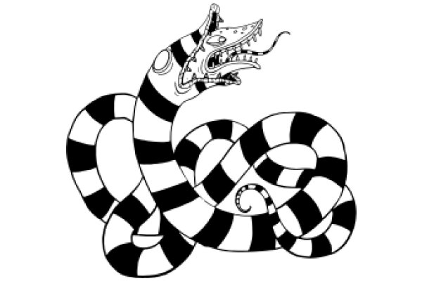 Whimsical Adventures: A Cartoon Snake's Playful Pursuit