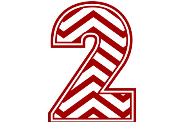 Stylized Red and White Number Two