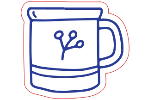 A Digital Artwork of a Coffee Cup with a Flower Design