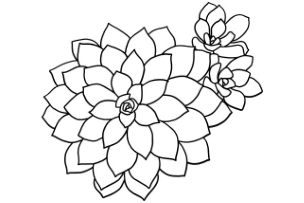 Stylized Artwork of a Flower with a Rose at its Center