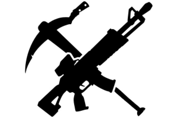 Silhouette of a Gun and a Pickaxe