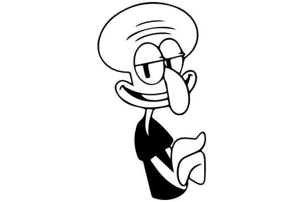 Squidward's Smiling Expression: A Illustration