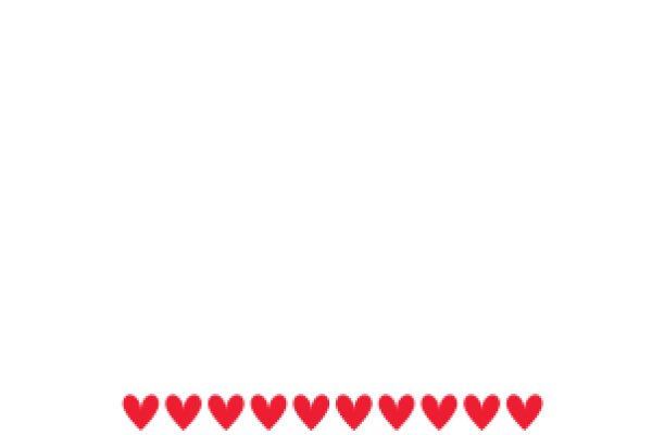 A Solid White Background with a Row of Red Hearts at the Bottom