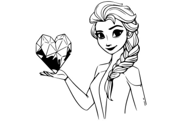 A Whimsical Encounter: A Princess with a Heart-Shaped Gemstone