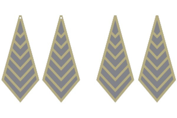 Three Gold Geometric Earrings Against a White Background