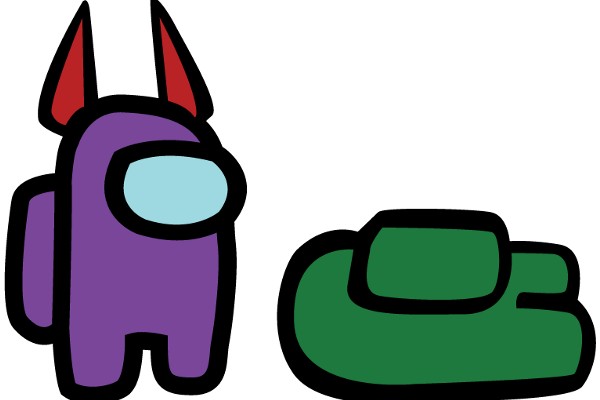 A Playful Scene with a Purple Monster and a Green Couch