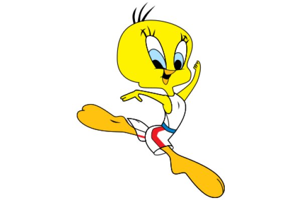 Yellow Cartoon Character in Motion