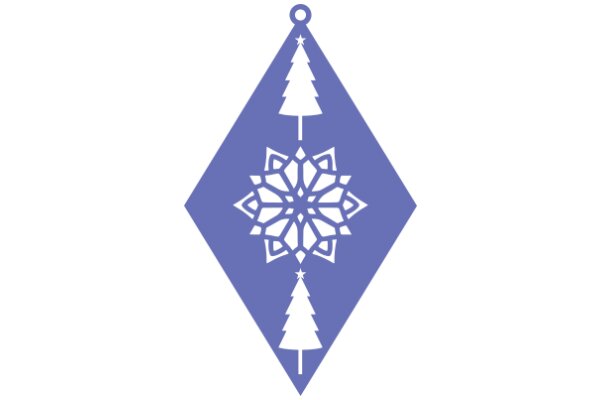 Stylized Christmas Decoration: A Purple Diamond Shape with a Tree and a Star