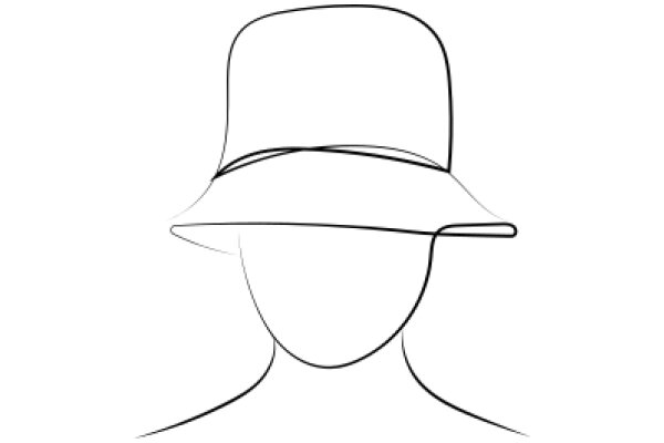 Stylized Silhouette of a Person Wearing a Hat