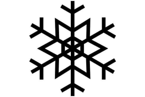 Stylized Black Snowflake Design