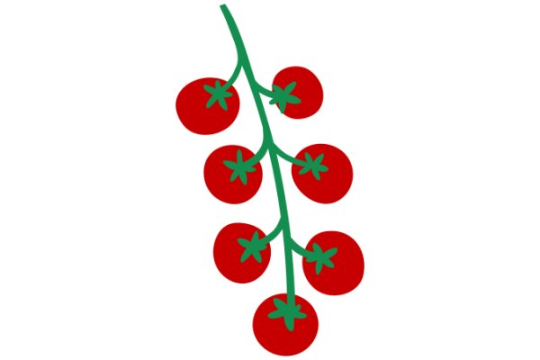 Vibrant Red Tomatoes with Green Stems on a White Background