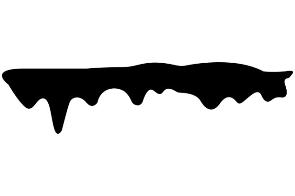 Stylized Black Silhouette of a Drip-like Shape on a White Background