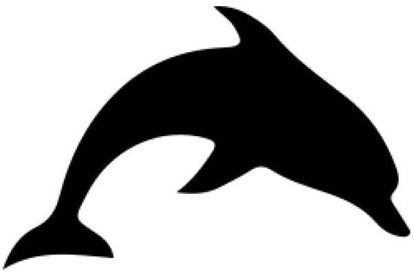 Stylized Black Silhouette of a Dolphin