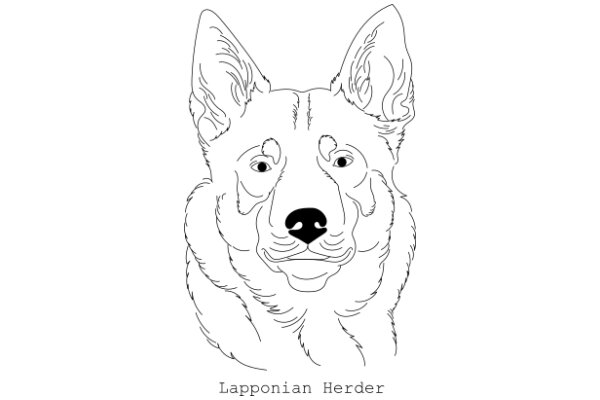 Lapponian Herder: A Line Drawing of a Loyal and Friendly Dog Breed