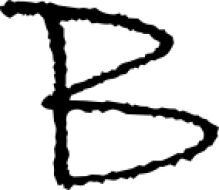 Hand-Drawn Black Letter 'B' on a White Background