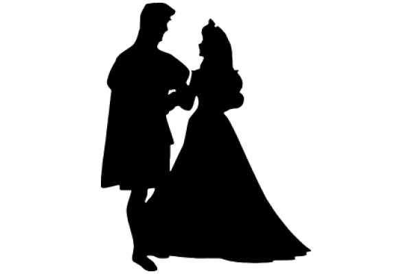 A Silhouette of a Couple's First Dance